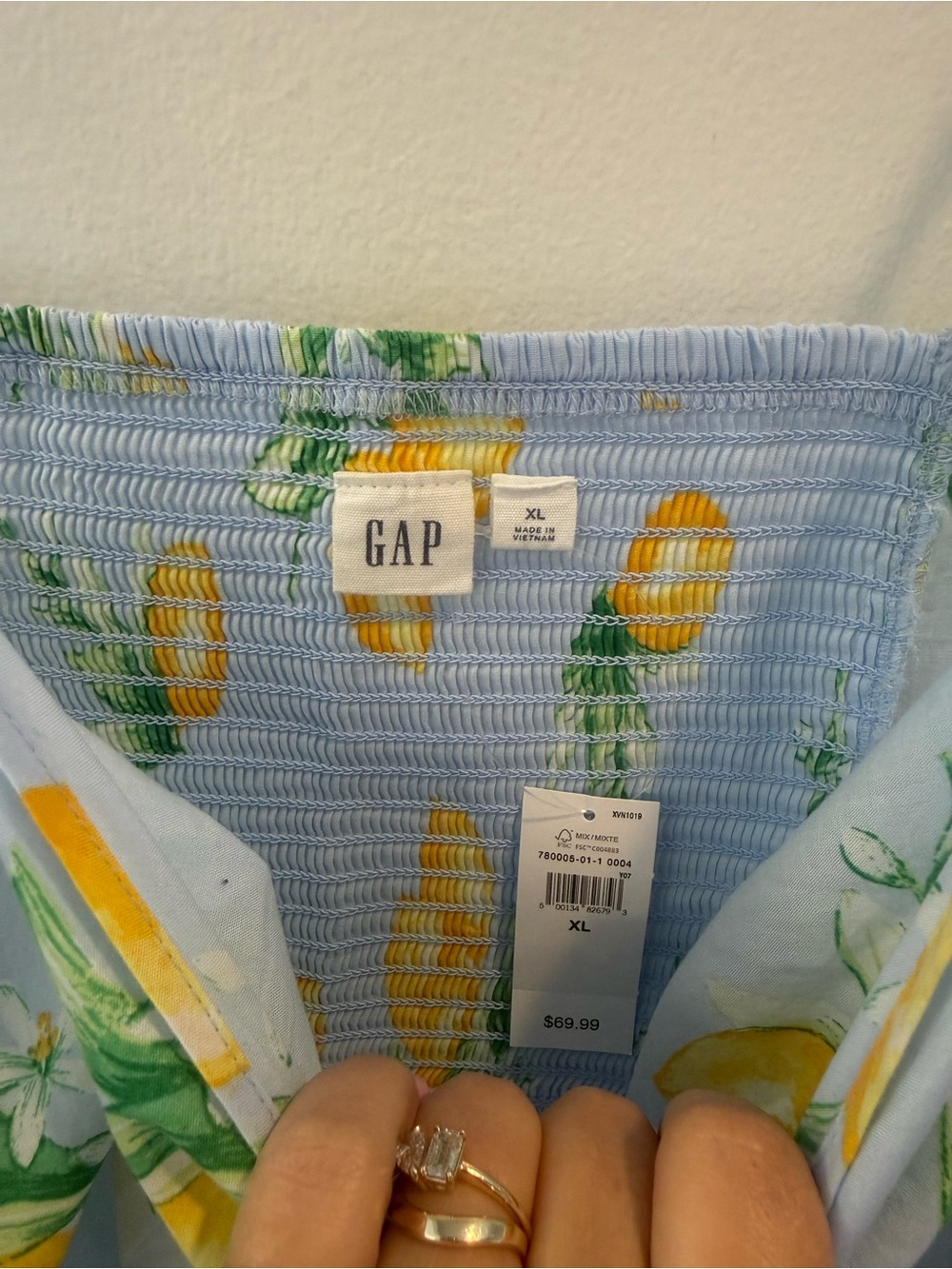 GAP Light Blue Lemon Print Sundress - Picture 3 of 5